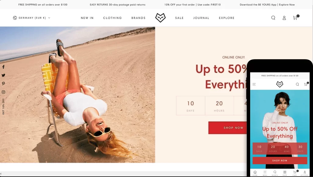 The ultimate theme for fashion and lifestyle brands